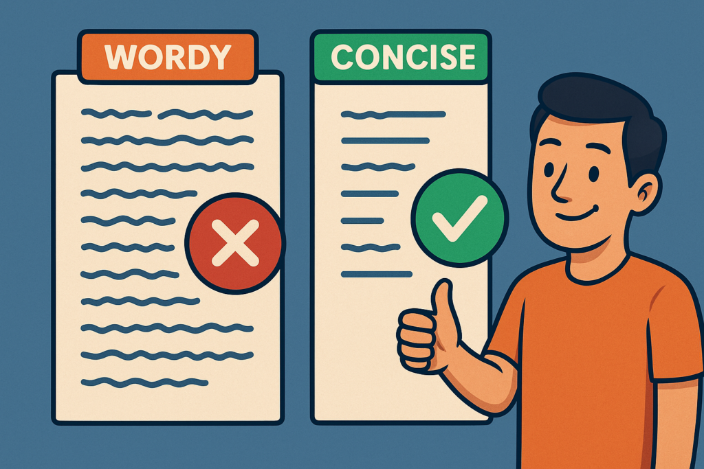 Concise writing: Unlocking The Secrets Of Effective Documentation 1 Concisely written content is better than wordy content